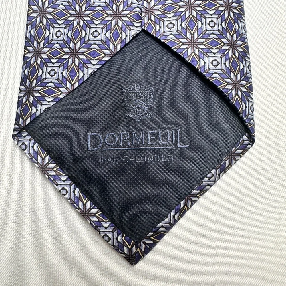 Dormeuil‎ Paris London Men's Silk Geometric Pattern Necktie Business Formal
